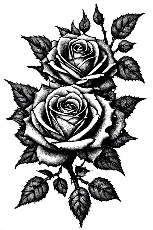 Roses With Thorns Along The Back