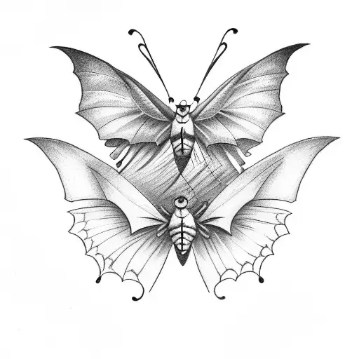 Butterfly Whit Wings Of Bat