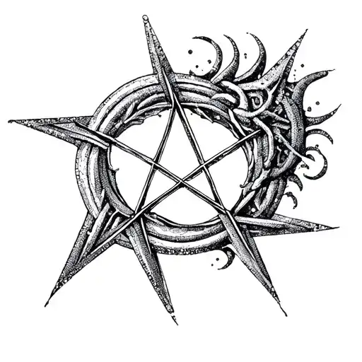 A Pentagram And A Chaos Star Merging Together