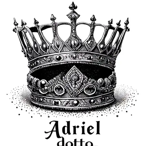 Crown Intertwine With The Name Adriel