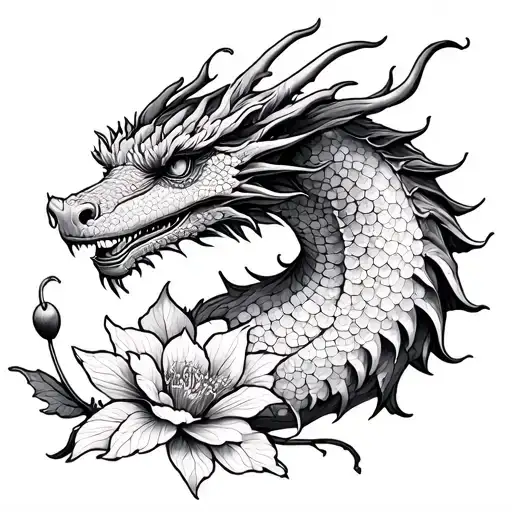 Cherry Flower Flower Dragon