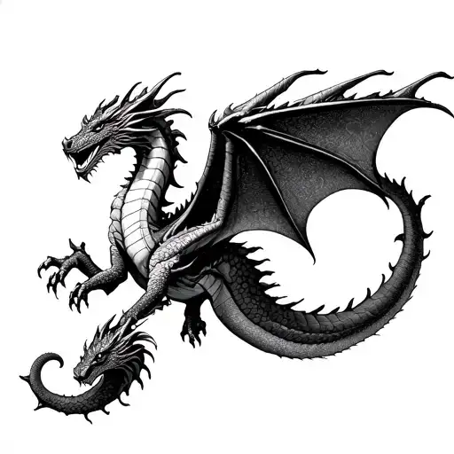 Dragon Flying In Magic Sky