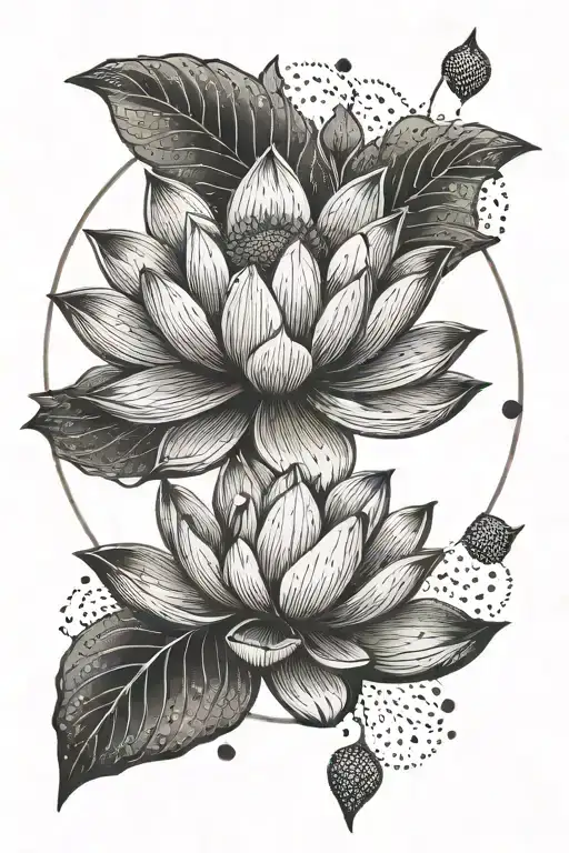 A Lotus Flower In A Circle