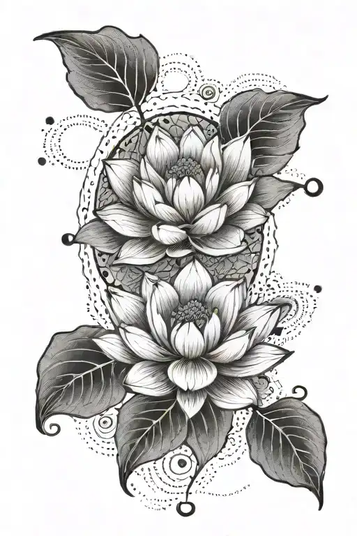 A Lotus Flower In A Circle