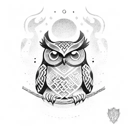 Owl Viking Runes