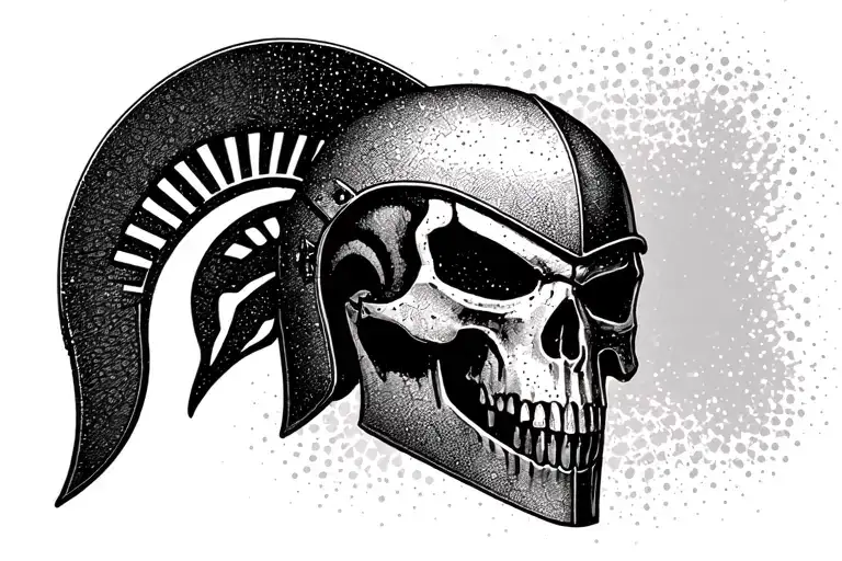 Spartan Police Punisher Skull With Spartan Helmet