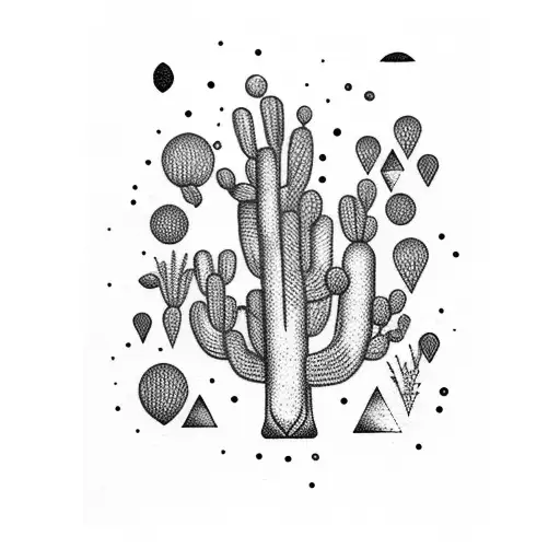 Large Cactus In A Space Background