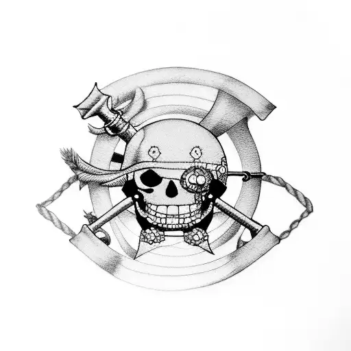 Jolly Roger One Piece Bordados Con Color