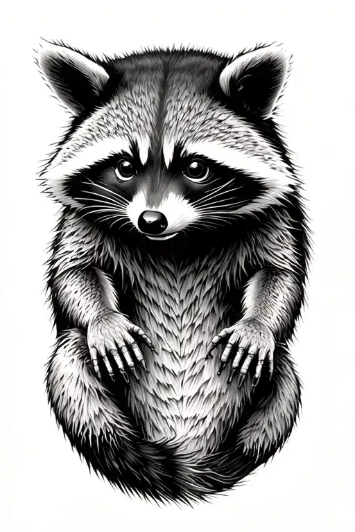 Raccoon Fighting Spider