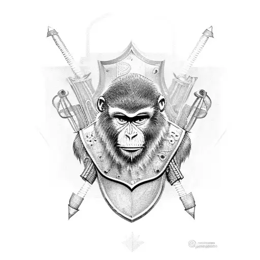 Shield With Boy Monkey