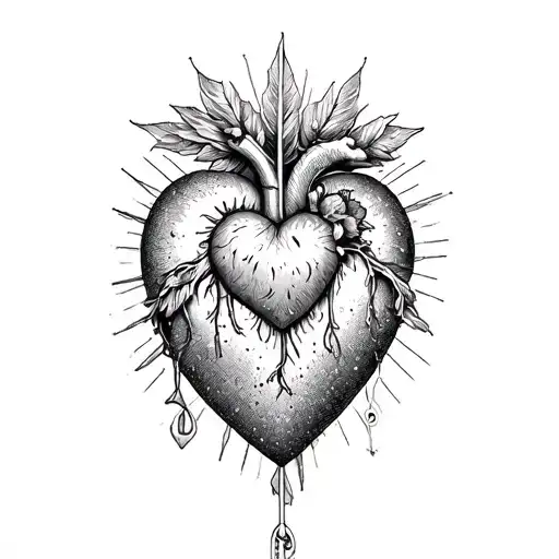 Sacred Heart With Word Cousin With An Close Lock