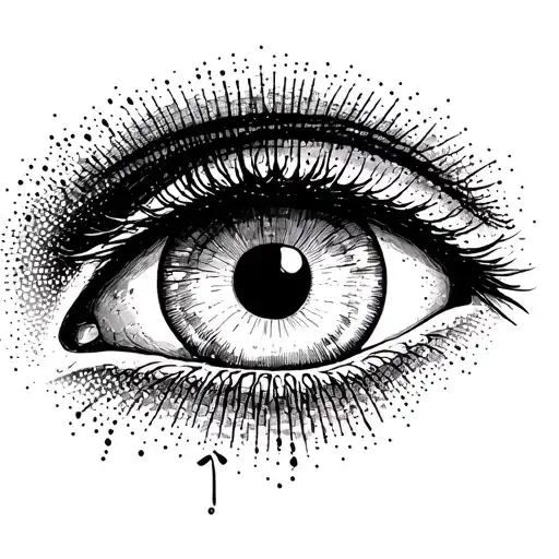 An Eye Who Is Crying With The Japanese Kanji Yami Inside The Eye