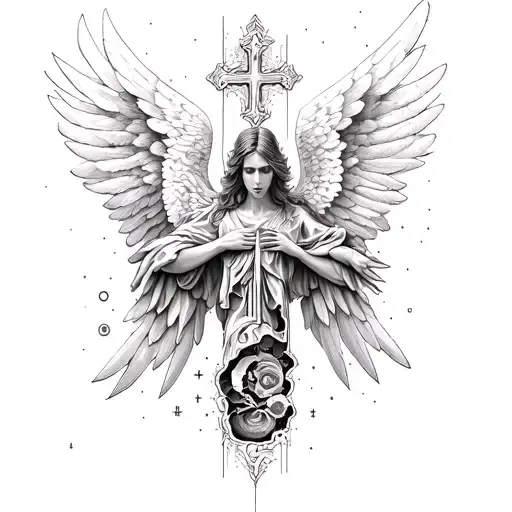 Dark Angel With A Cross Section