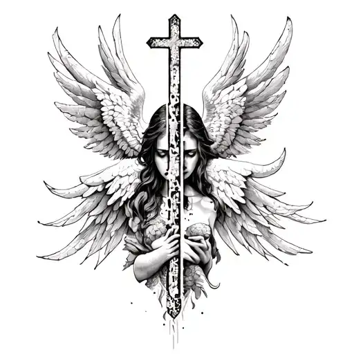 Dark Angel With A Cross Section