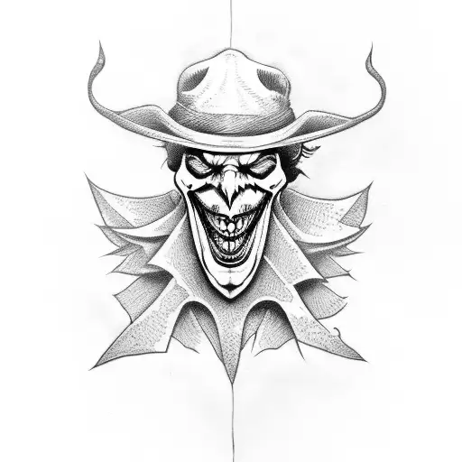 Joker Skull Laughing With A Hat