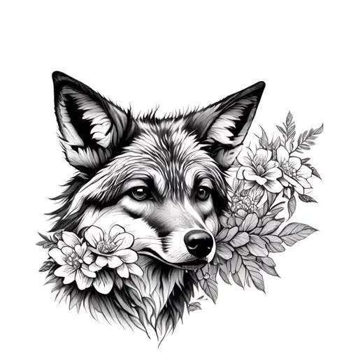 Coyote With Flowers Wrapping