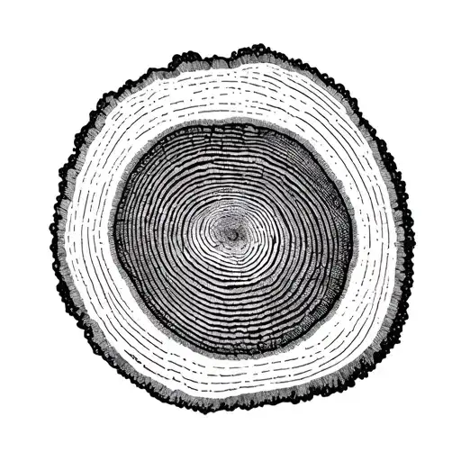 Fingerprint That Flows Over In Half A Cross -Section Of A Tree Trunk Disc With Annual Rings