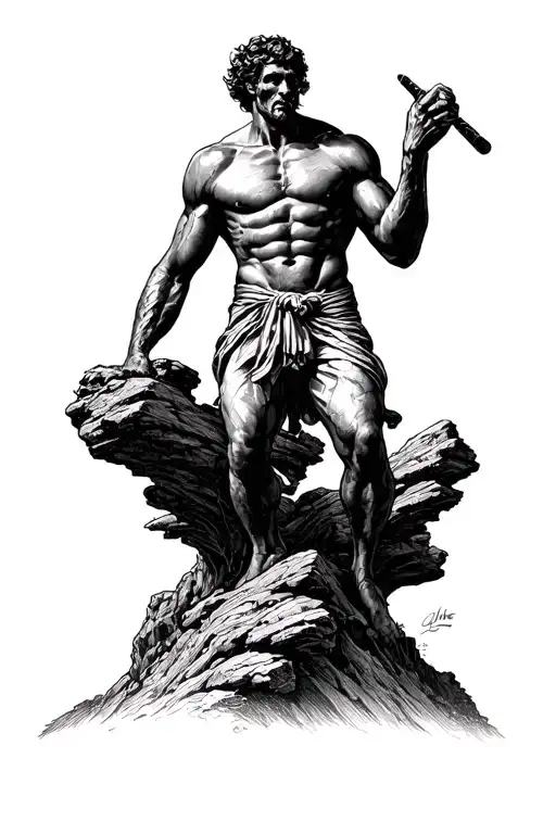 Atlas Man Rolling Rock Up Hill