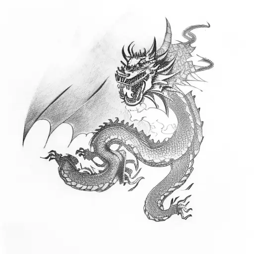 A Samurai Cutting Off A Dragon's Head