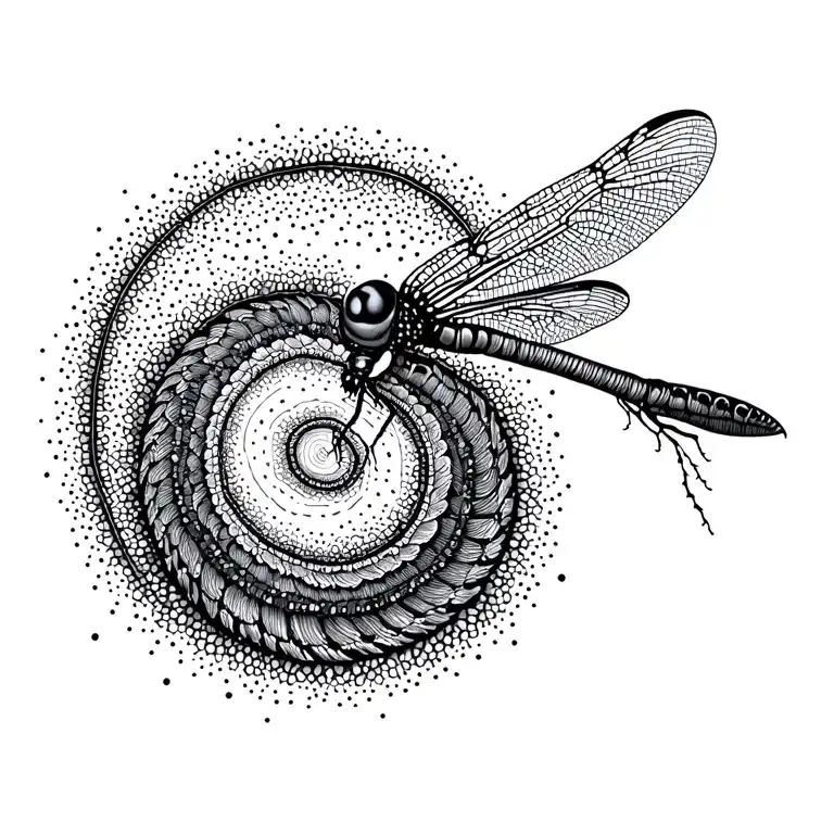 Spiral And Dragonfly Landing