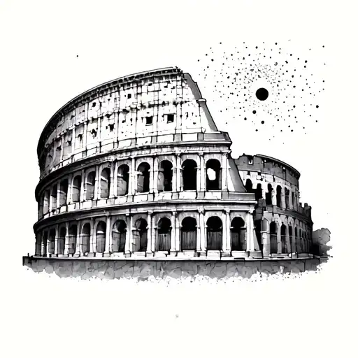 Forearm Sleeve Tattoo Of The Coleseum In Rome Themes