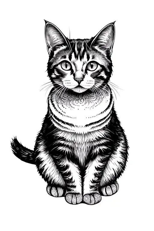 Black Norvegian Cat Sitting