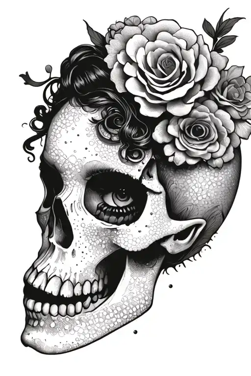 Pinup Girl Goth Skull