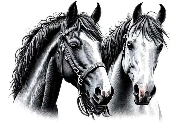 Two Horse Ridders In The Montana Mountians Tattoo idea