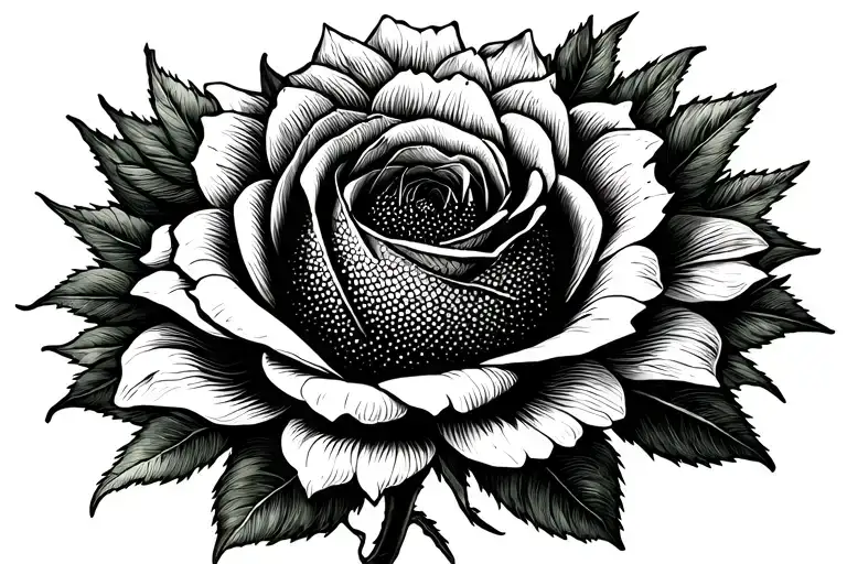 Sunflower Rose Fine Line