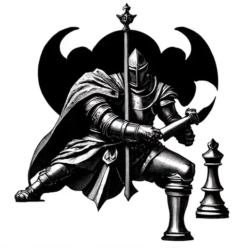 Knight Fighting A Knight Chess Piece