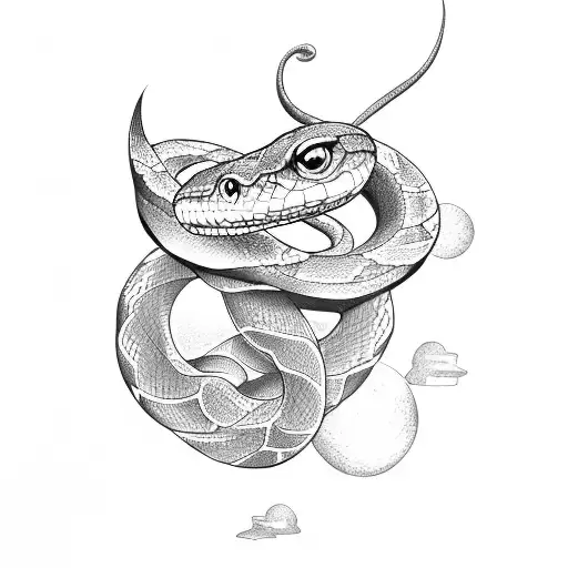 Snake With Moon