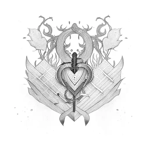 Lily In Heart And Swords