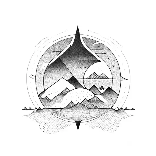 Sunrise Time With Mountain