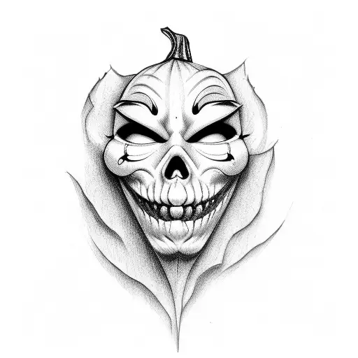 Drama Masks Frowning Pumpkin