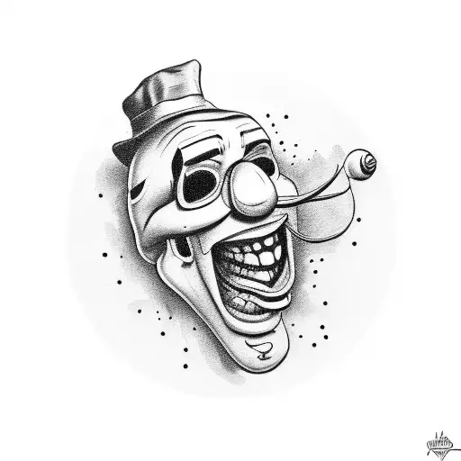 Clown Skull Laughing With A Hat