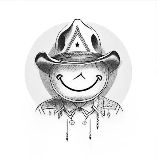 Smiley Face Wearing A Cowboy Hat