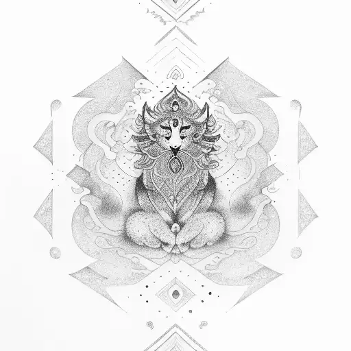 Mantra Written In Elegant Calligraphy With A Celestial Background