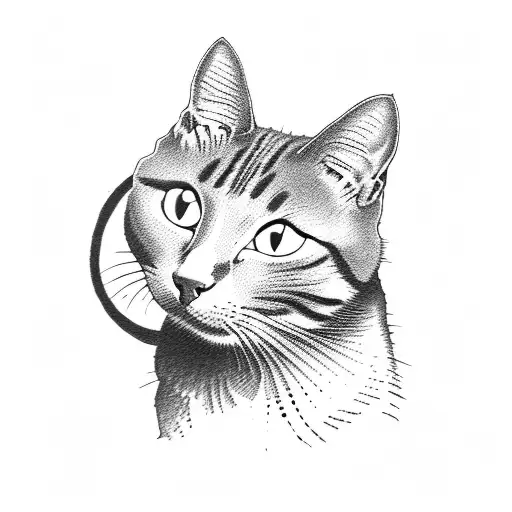 A Cat On A Side Table