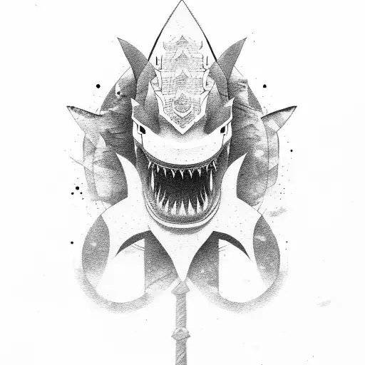 Japanese Samurai With Shark