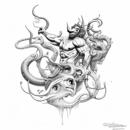 Poseidon In The Water In The Biceps