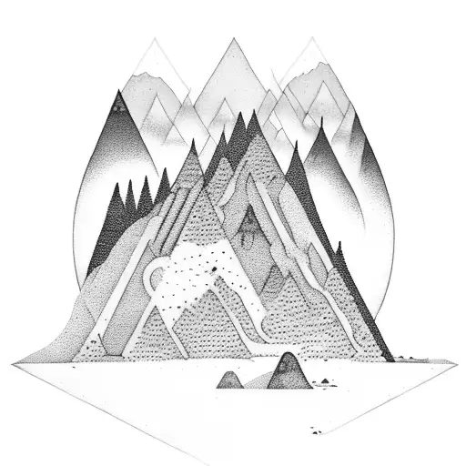 Mountain Scene Geometric