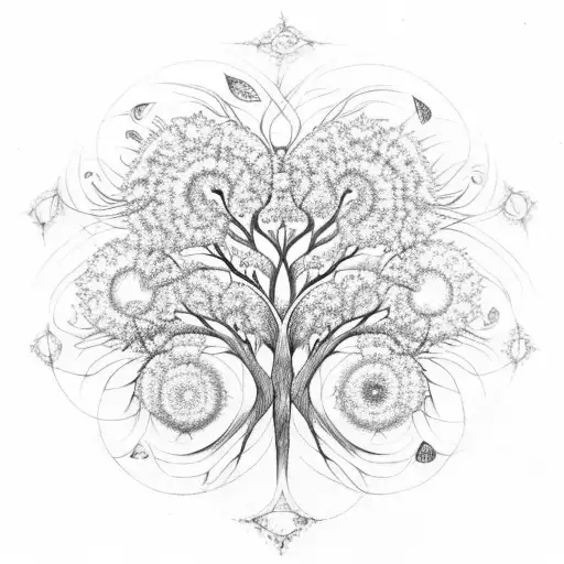 Tree Of Life Whichs Roots Transform To A Mandala