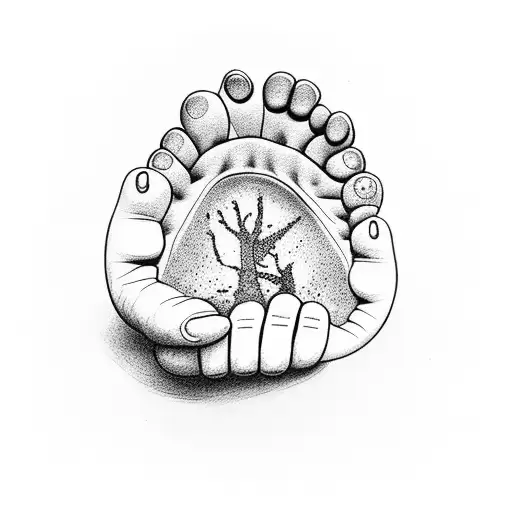 Baby Footprint With Nature