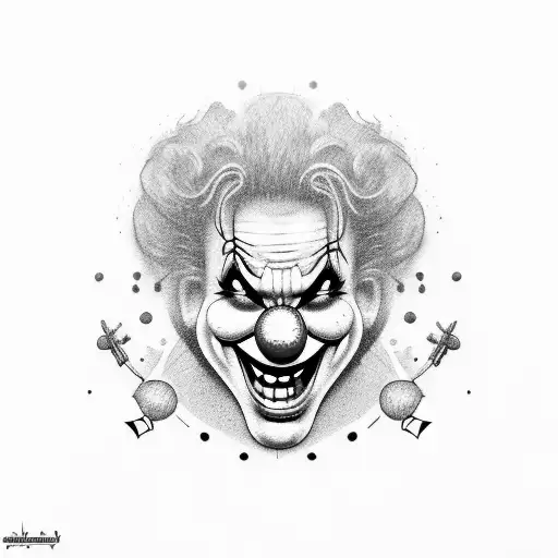 Clown Smiling With Gun