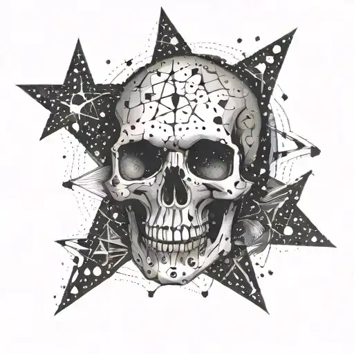 A Constellation Of Stars Forming A Skull Shape