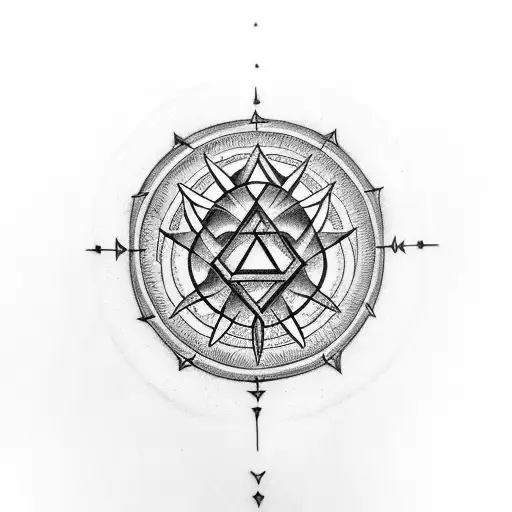 Forearm Tattoo With The Valknut And Rune Clock