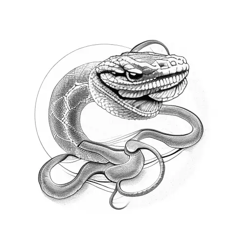 Snake Slingrar Runt Pil