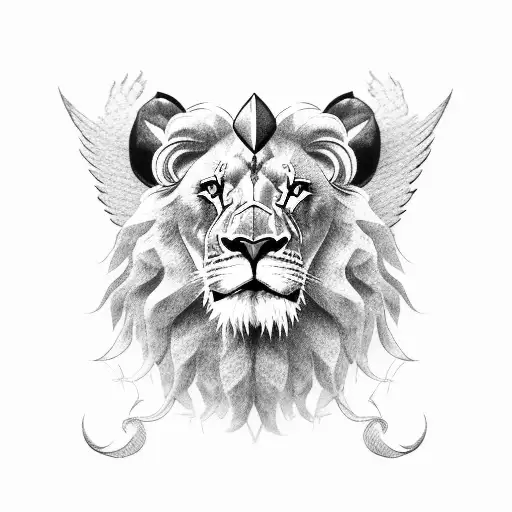 Lion With Angel Warrior