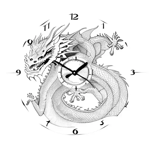 Dragon With Clock