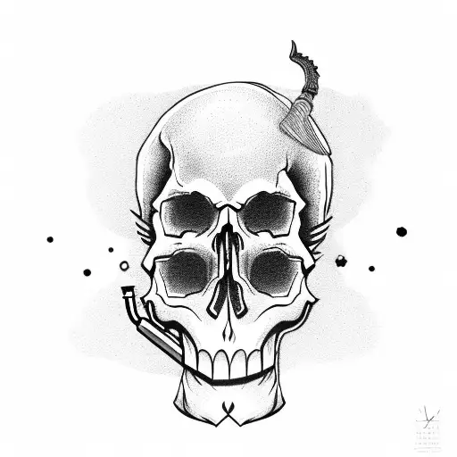 Skull With Cigar